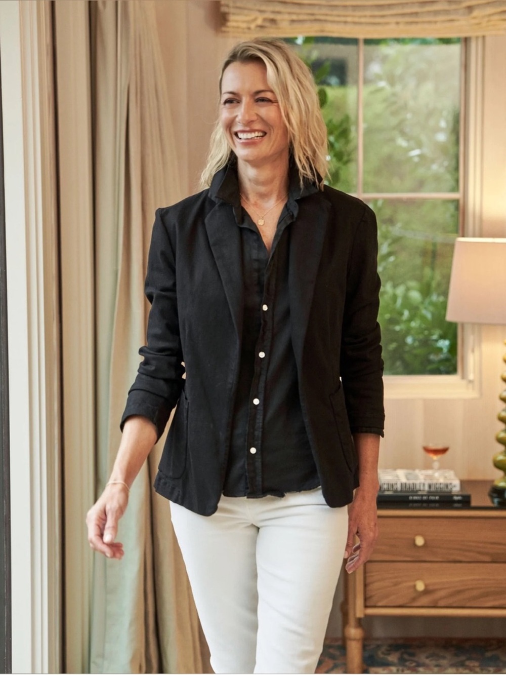 Frank & Eileen Blazer Dublin Italian Performance Denim Tailored in Black
